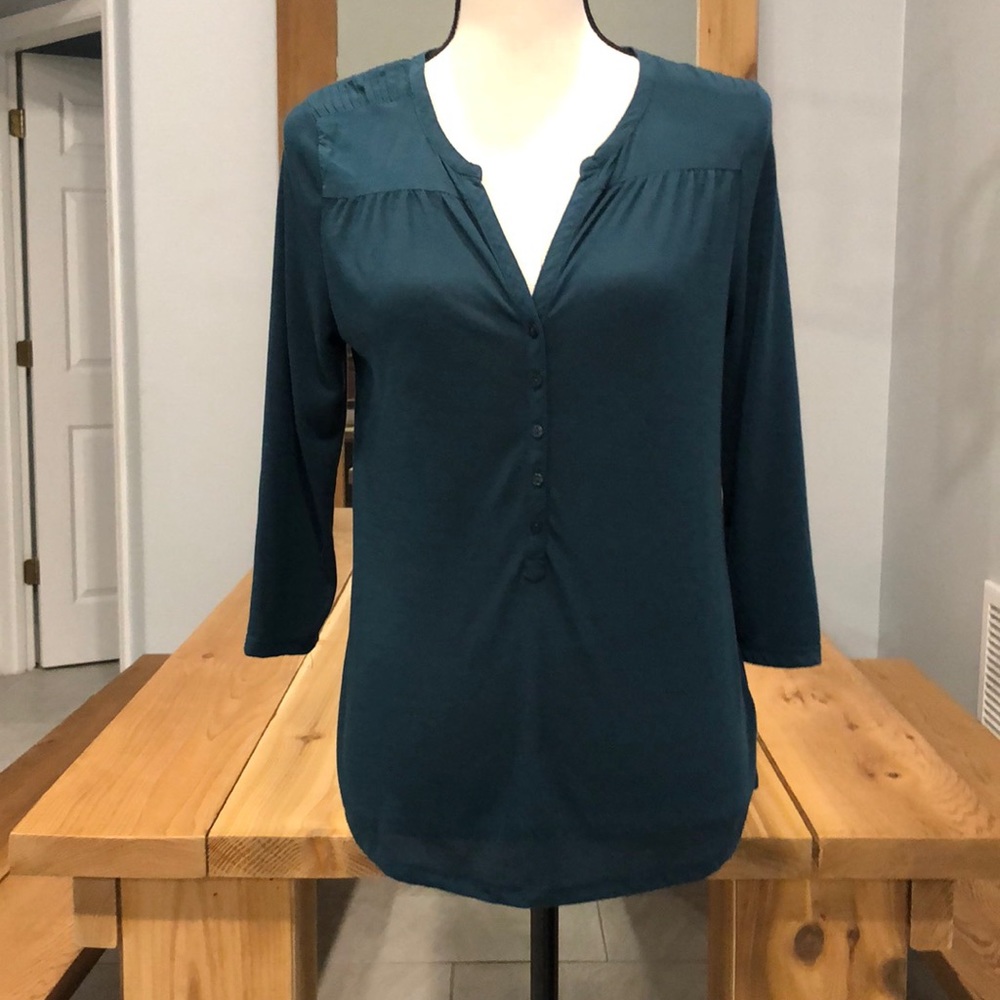 Dark Teal 3/4 Sleeve Blouse